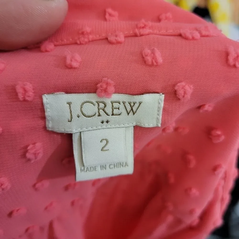 J. Crew Dots Rose/Pink Long Sleeves Sz 2